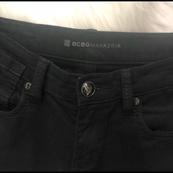 BCBGMaxAzaria Black May Skinny Ankle Zip Jeans - Picture 4 of 8